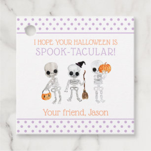 Étiquettes Cadeau Halloween Éffrayant Squelette Kid