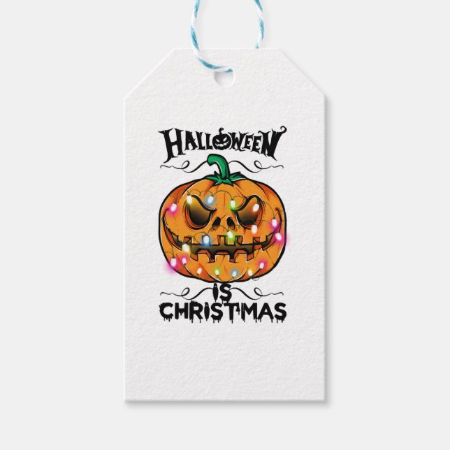 Étiquettes-cadeau Halloween est Noël (Devant)