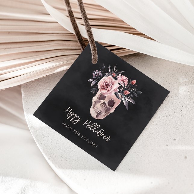 Étiquettes Cadeau Halloween floral personnalisé (Créateur téléchargé)