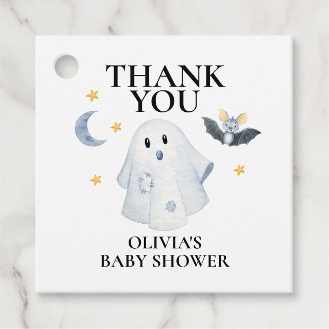 Étiquettes Cadeau Halloween Ghost Little Boo Baby shower Favoriser T (Devant)