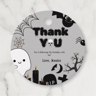 Étiquettes Cadeau Halloween Ghost SpookyMerci fête d'anniversaire