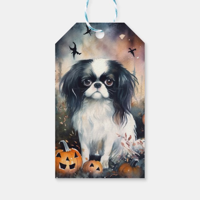 Étiquettes-cadeau Halloween japonais chinois avec la peur Citrouille (Dos)