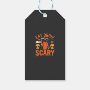 Étiquettes-cadeau Halloween Manger Boire Être Effrayant Faucheur Con