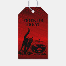 Étiquettes-cadeau Halloween Parti mal noir Chat Citrouille rouge peu