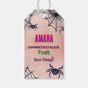 Étiquettes-cadeau Halloween Rose et araignées Anniversaire Halloween