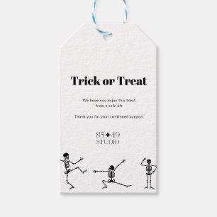 Étiquettes-cadeau Halloween Social Distancing Skeleton Gig