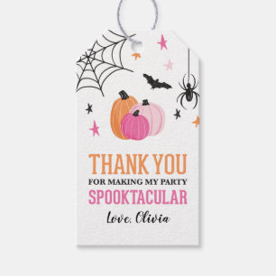 Étiquettes-cadeau Halloween Spooktacular Fille Anniversaire Citrouil