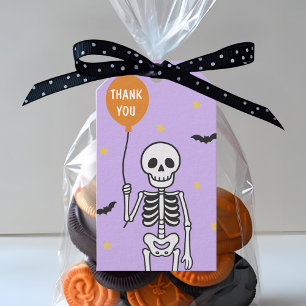 Étiquettes-cadeau Halloween squelette Merci de ballon