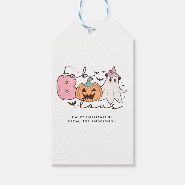Étiquettes-cadeau Halloween Super rétro-fab-boo-lous (Devant)