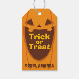 Étiquettes-cadeau Halloween Trick Ou Traiter Citrouille Éffrayant Fa