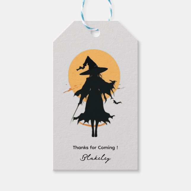 Étiquettes-cadeau Halloween unique Wicked Witch (Devant)