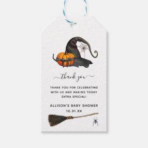 Étiquettes-cadeau Halloween Witch MERCI BABY SHOWER