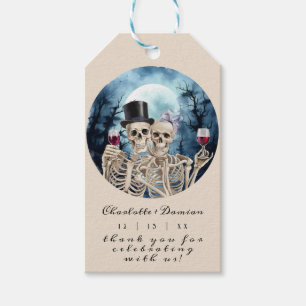 Étiquettes-cadeau Hallowen Gothic Skuls Tarot Le Mariage des amoureu