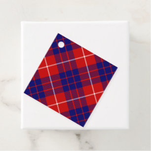 Étiquettes Cadeau Hamilton tartan rouge bleu violet plaid