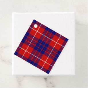 Étiquettes Cadeau Hamilton tartan rouge bleu violet plaid