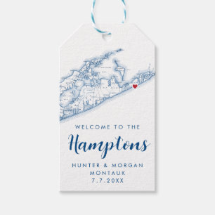 Étiquettes-cadeau Hamptons Elégant Mariage de la Marine Moderne Favo