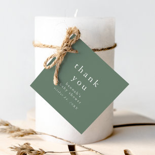 Étiquettes Cadeau HANNAH Green Rustic Baby shower simple Merci