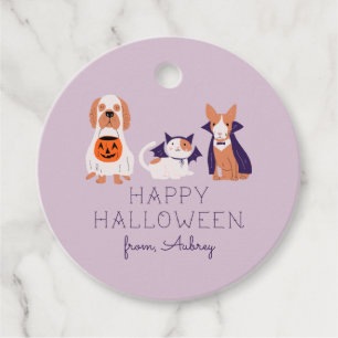 Étiquettes Cadeau Happy Costume Halloween Chien de chat