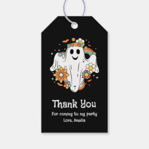 Étiquettes-cadeau Happy Ghost Retro Hippie Vibe Party Merci