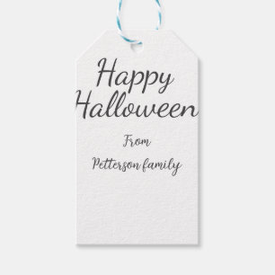 Étiquettes-cadeau Happy Halloween ajouter le nom de famille calligra