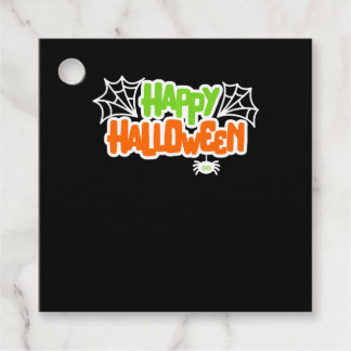 Étiquettes Cadeau Happy Halloween coloré mignon araignée Web