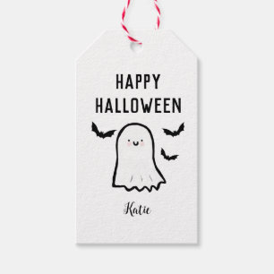 Étiquettes-cadeau Happy Halloween Ghost Bat