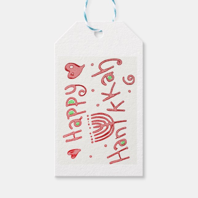 Étiquettes-cadeau Happy Hannukah (Devant)