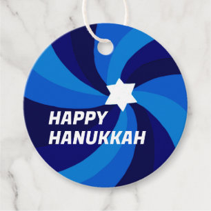 Étiquettes Cadeau HAPPY HANOUKKA Modern Star de David Custom