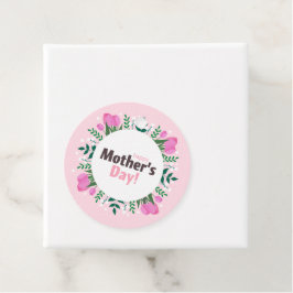 Étiquettes Cadeau Happy Mother's Day Pink Tulips