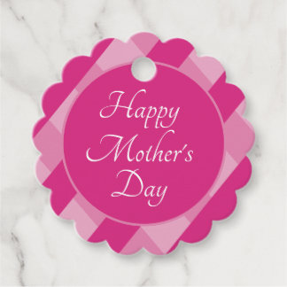 Étiquettes Cadeau Happy Mother's Day Shades of Pink Stripes Simple