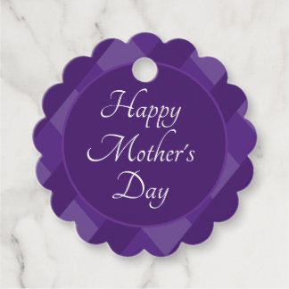 Étiquettes Cadeau Happy Mother's Day Shades of Purple Stripes Simple