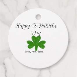 Étiquettes Cadeau Happy St. Patrick's day green shamrock name