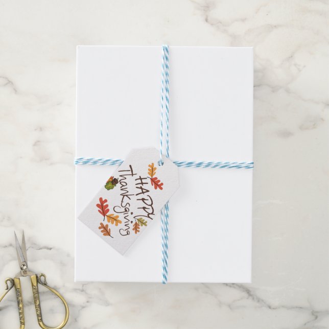 Étiquettes-cadeau Happy Thanksgiving (Avec de laficelle)