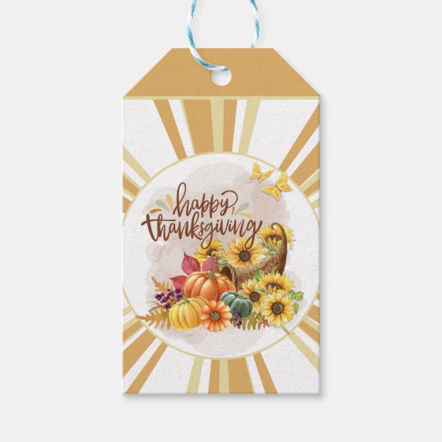 Étiquettes-cadeau Happy Thanksgiving (Devant)