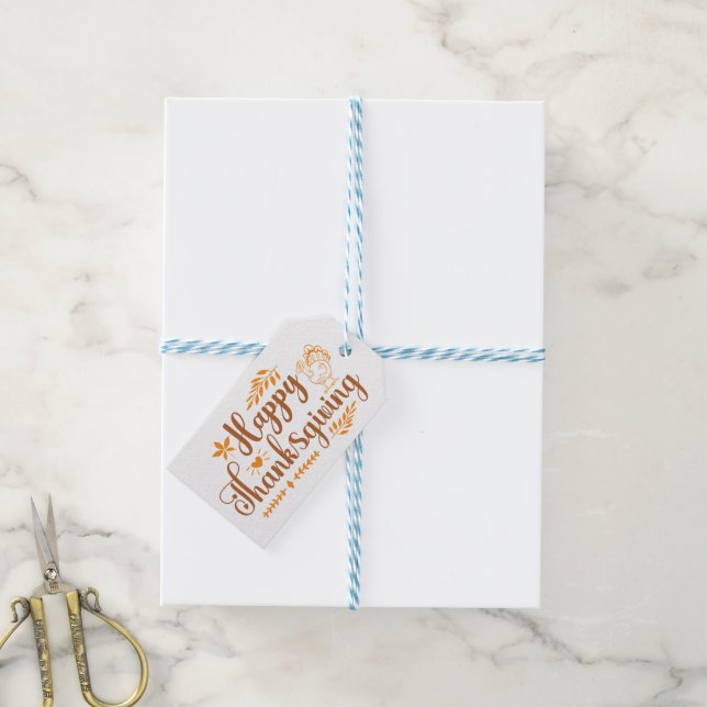 Étiquettes-cadeau Happy Thanksgiving (With Twine)