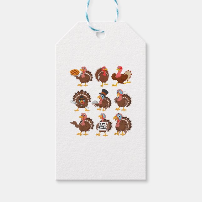 Étiquettes-cadeau Happy Thanksgiving Turkey Day Girls Boys (Devant)