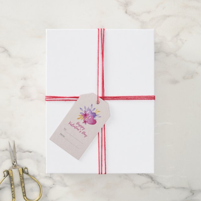 Étiquettes-cadeau Happy Valentine Day (Avec de la ficelle)