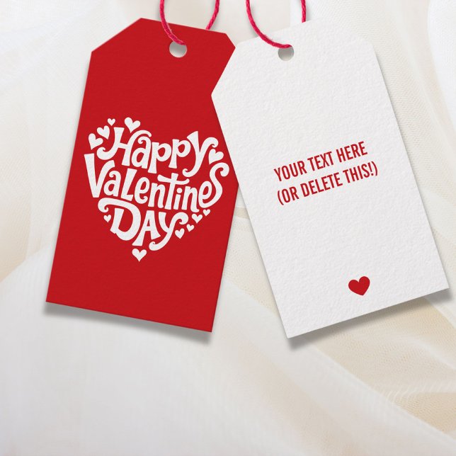 Étiquettes-cadeau Happy Valentine's Day Hearts (Happy Valentine's Day Hearts Gift Tags)