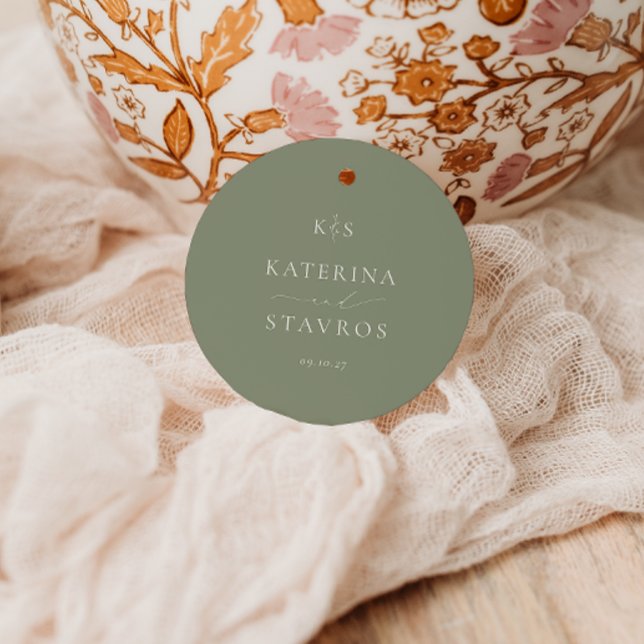 Étiquettes Cadeau HARMONIE | Mariage vert Sage (Créateur téléchargé)