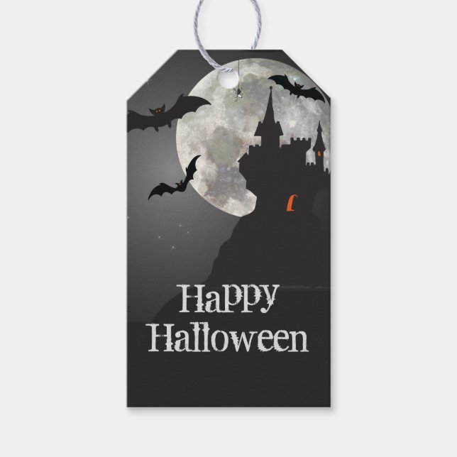 Étiquettes-cadeau Hauné Château Happy Halloween (Devant)