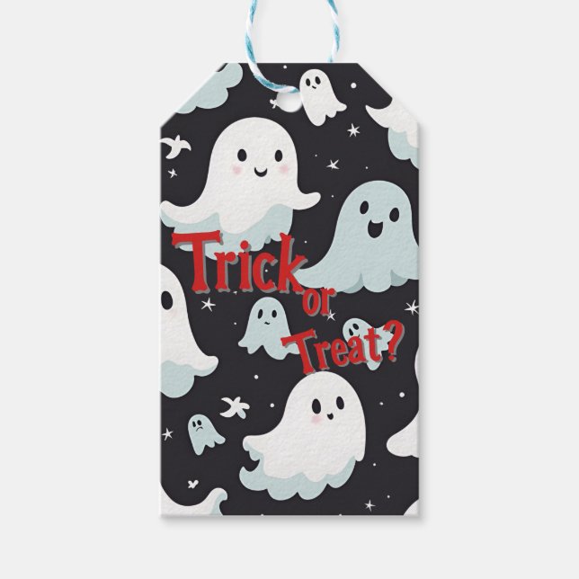 Étiquettes-cadeau Hauned House Trick Treat Halloween (Devant)