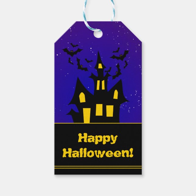 Étiquettes-cadeau Haunted House Halloween (Devant)