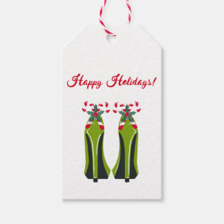 Étiquettes-cadeau Haut talons verts avec Sucres de canne