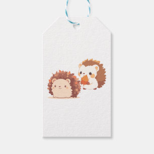 Étiquettes-cadeau Hérisson d'automne mignon - Kawaii animaux de forê
