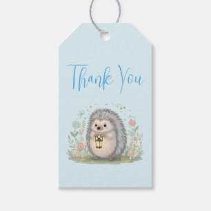 Étiquettes-cadeau Hérisson Mignon avec Merci Lanterne