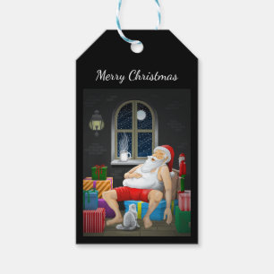 Étiquettes-cadeau Heure du café du Père Noël
