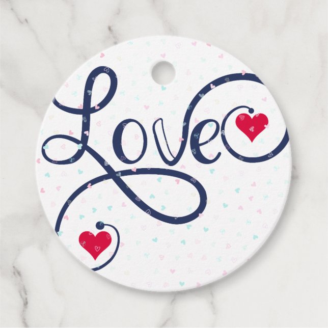 Étiquettes Cadeau Heureuse Sainte-Valentin. (Devant)