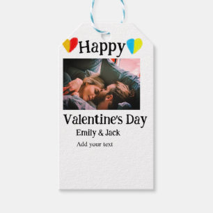 Étiquettes-cadeau Heureuse Sainte-Valentin ajouter nom de couple pho