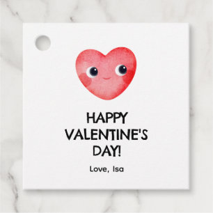 Étiquettes Cadeau Heureuse Sainte-Valentin avec coeur bébé mignon