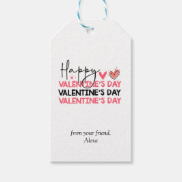Étiquettes-cadeau Heureuse Sainte-Valentin, Balise cadeau simple, Am